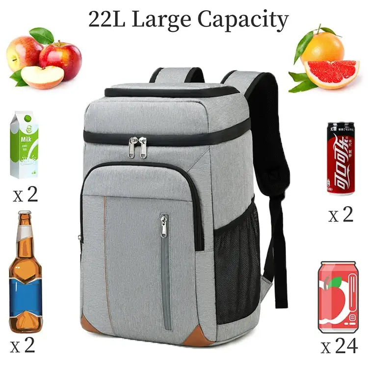 Backpack Cooler with multiple Compartments - Gray