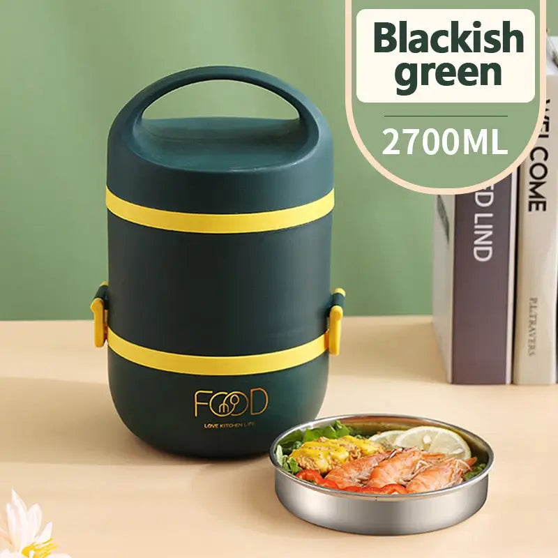 Bento Box for Adults - 2.7L Double Green