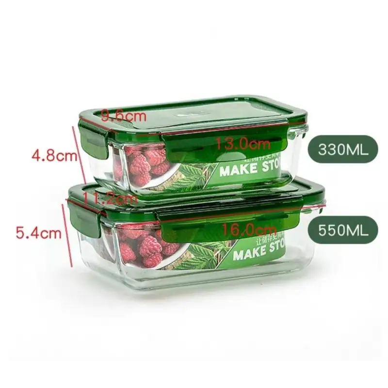 Bento Box Glass - 330 and 550ml green