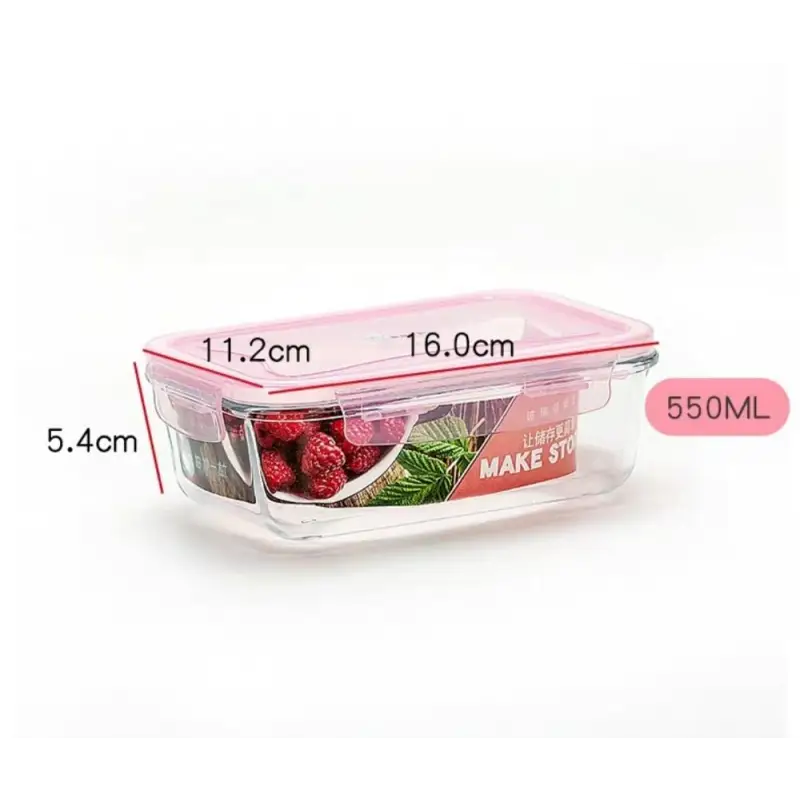 Bento Box Glass - 550ml pink