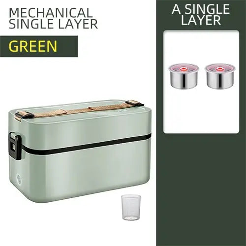Bento Box Heated - Green Single Layer