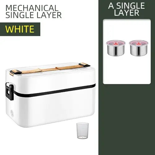 Bento Box Heated - White Single Layer