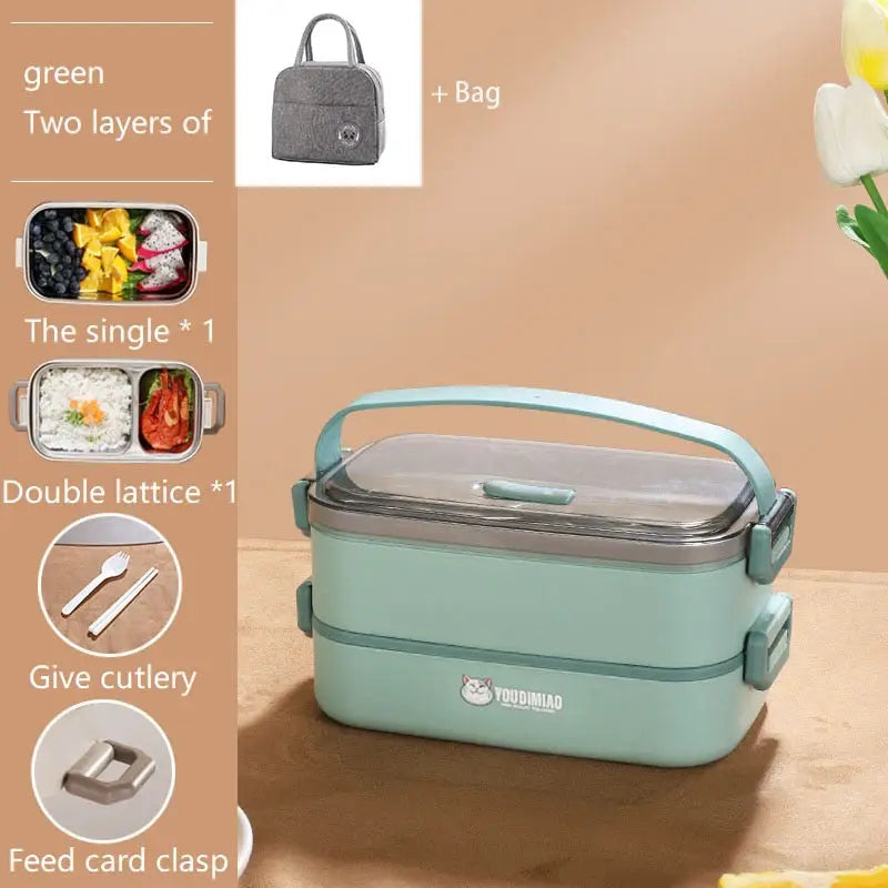 Bento Box Metal - Green Layer 2 Bag
