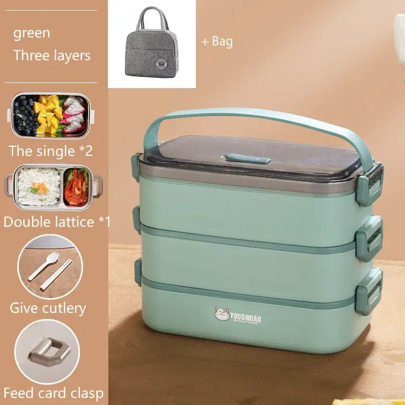 Bento Box Metal - Green Layer 3 Bag