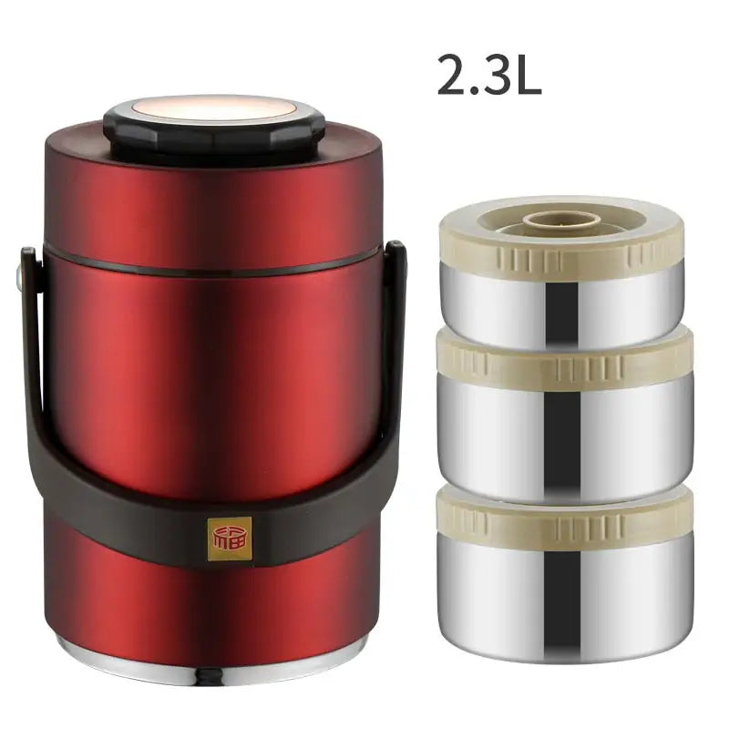 Bento Box Stainless Steel - 2.3L Red
