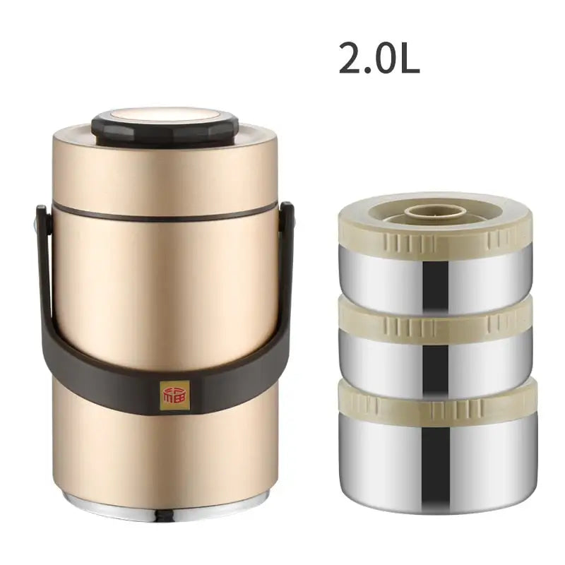 Bento Box Stainless Steel - 2L Gold
