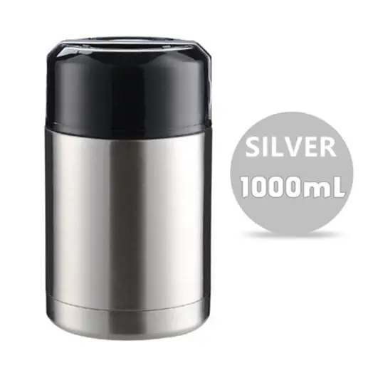 Bento Box with Thermos - 1000ml Silver