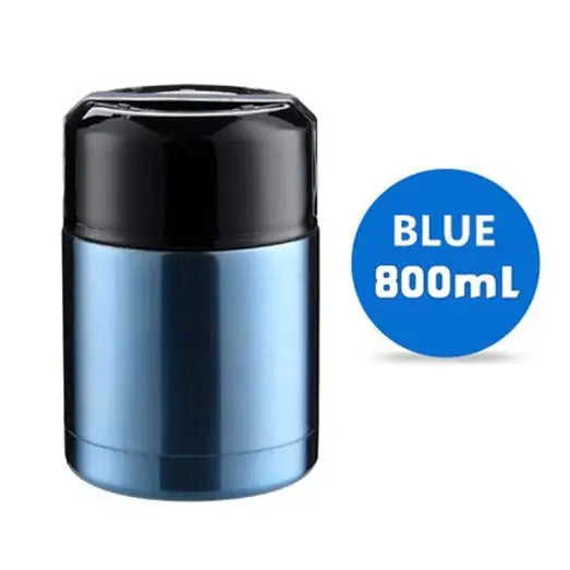 Bento Box with Thermos - 800ml Blue