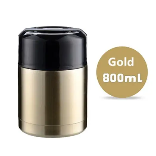 Bento Box with Thermos - 800ml Gold
