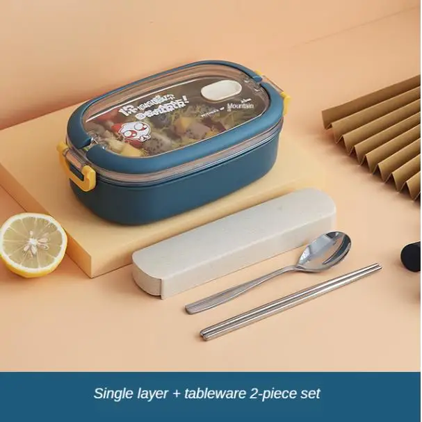 Bento Lunch Box - Blue Single Layer