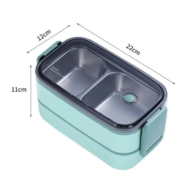Bento Lunch Box For Adults - 2 Green