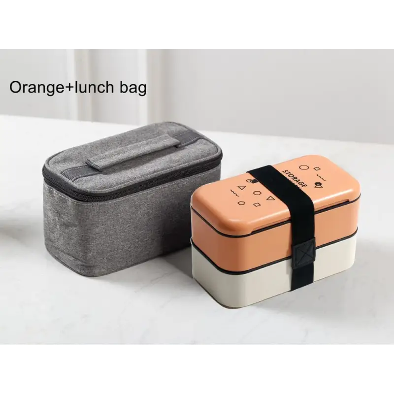 Bento Lunch Boxes for Adults - Orange-Bag