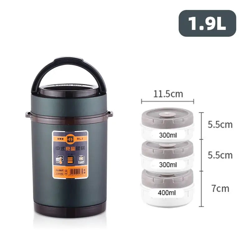 Bento With Thermos - Green 1.9L