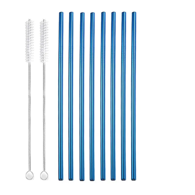 Blue Reusable Straws - Straight
