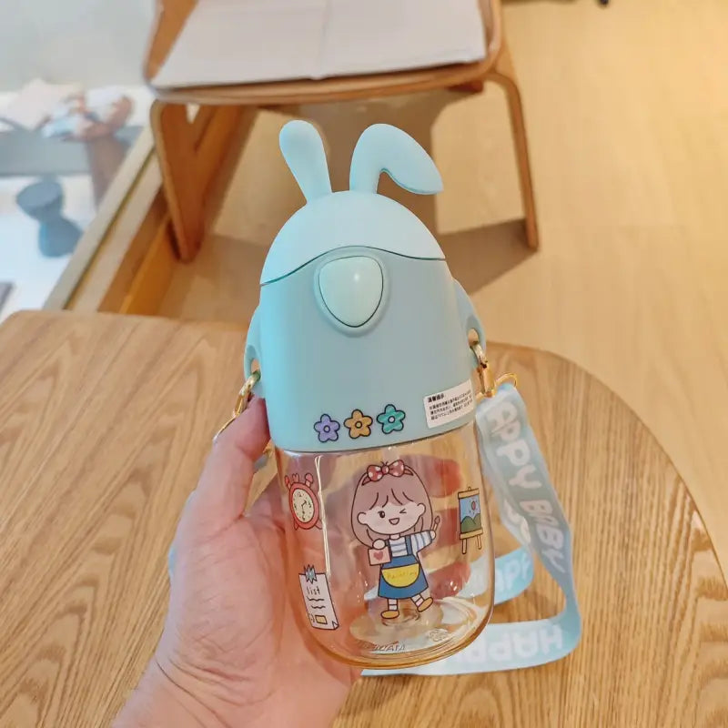 Bunny Rabbit Kids Water Bottle - Blue