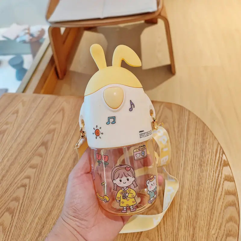 Bunny Rabbit Kids Water Bottle - Yellow