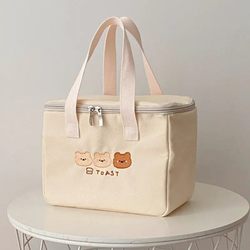 Canvas Lunch Bags - Bear Toast