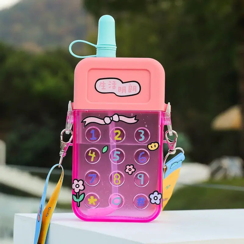 Cellphone Kids Water Bottle - 300ml / Pink