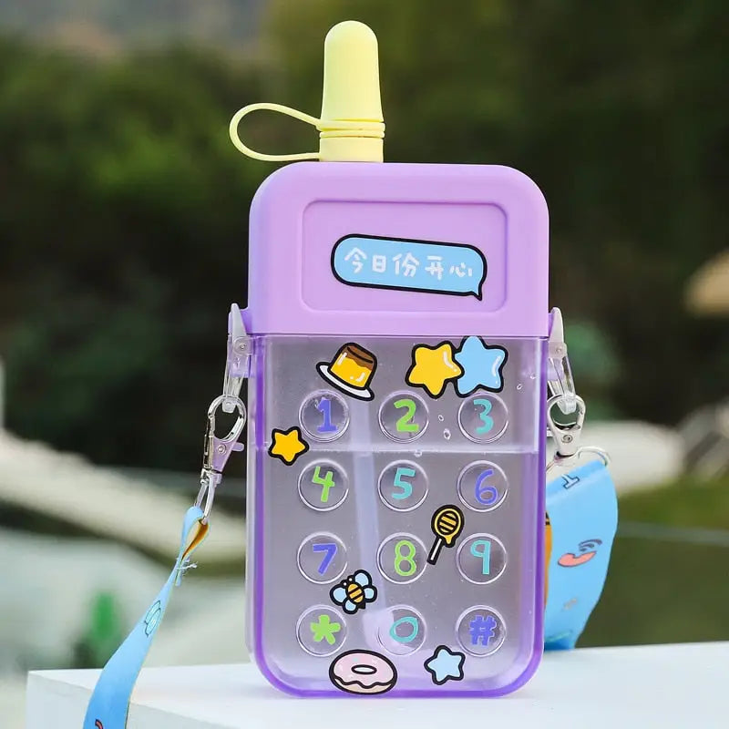 Cellphone Kids Water Bottle - 300ml / Purple