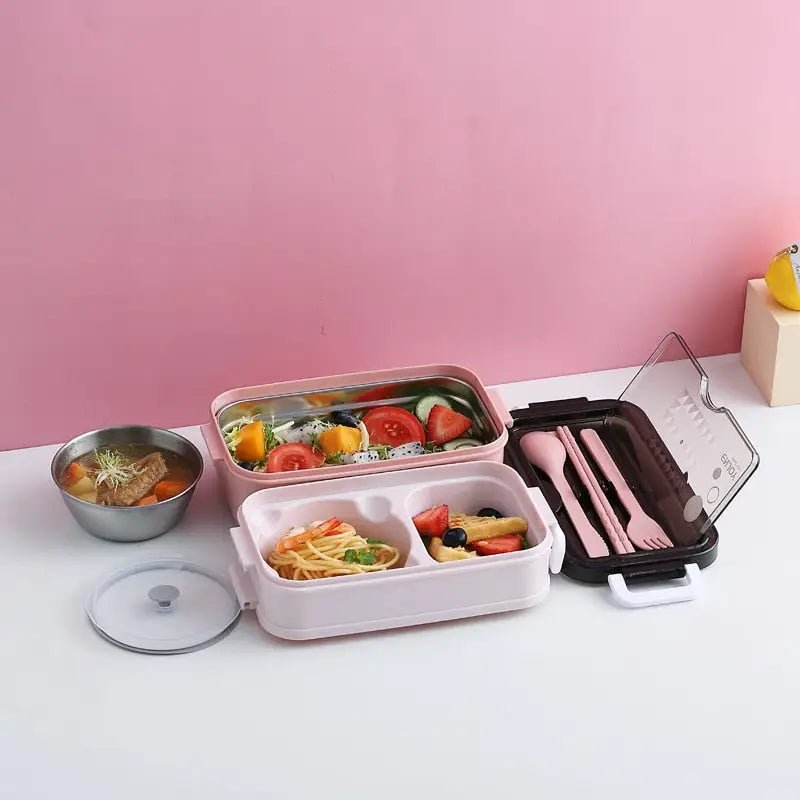 Chinese Lunchbox - Pink With Liner and Bowl