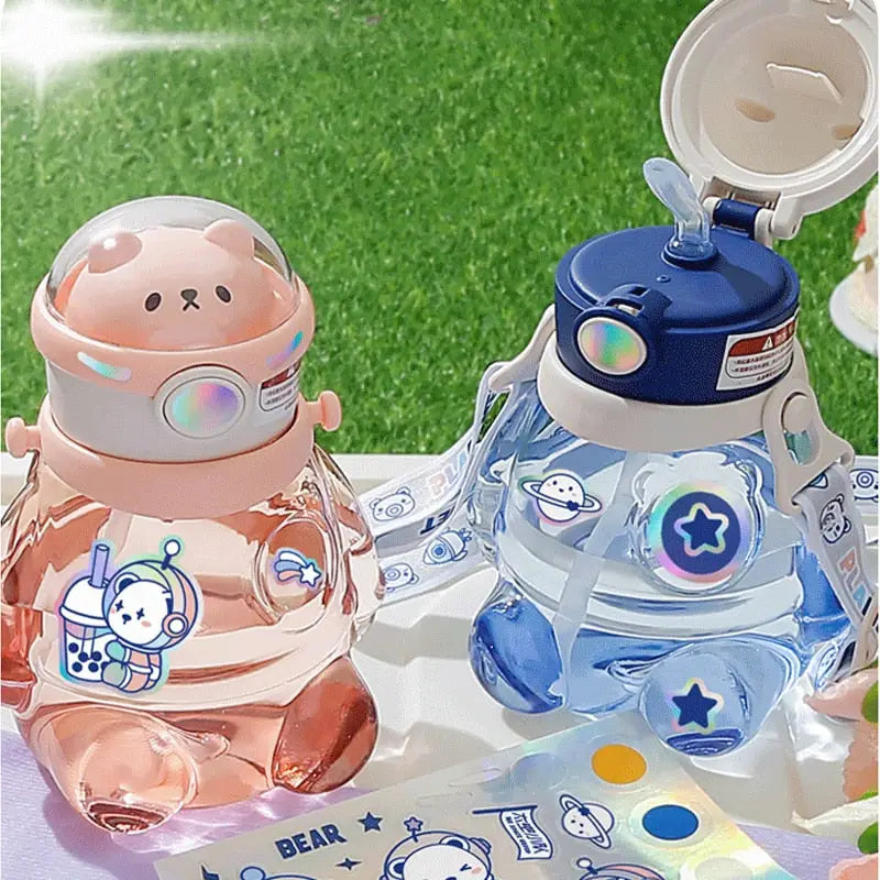 Clear Cute Astronaut Kids Water Bottle