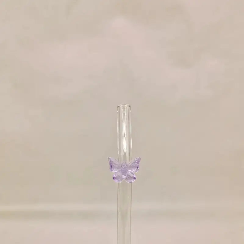 Clear Glass Reusable Straw - Purple
