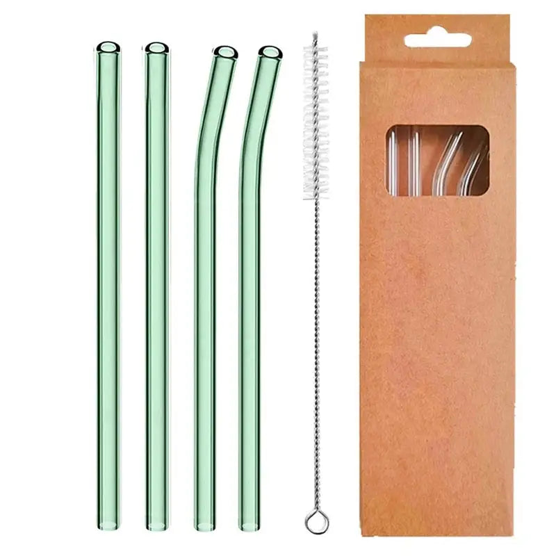 Clear Reusable Straws - Green