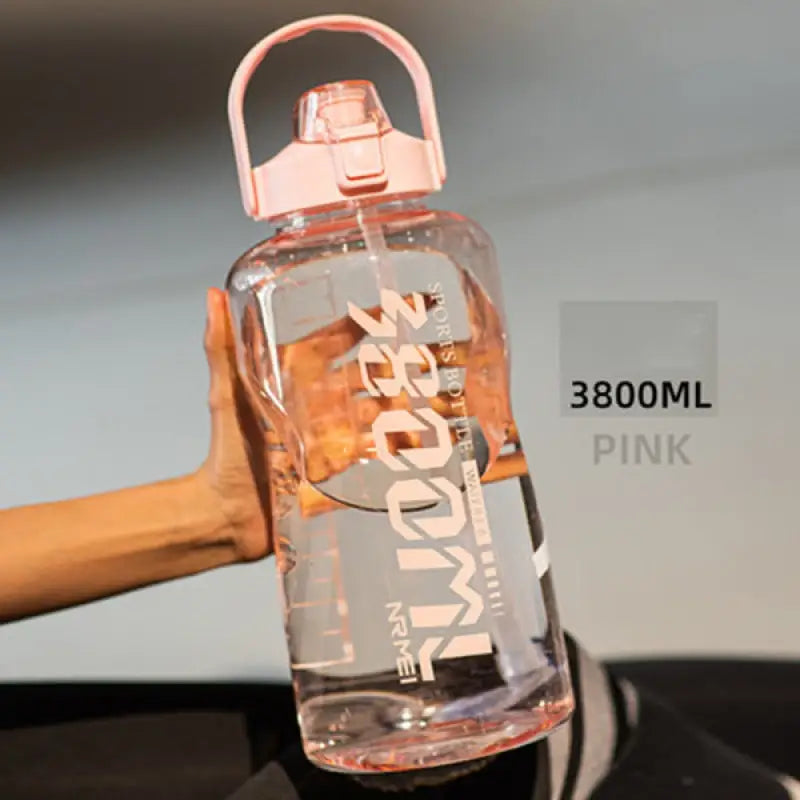 Clear Sports Water Bottle - Pink-3800ml