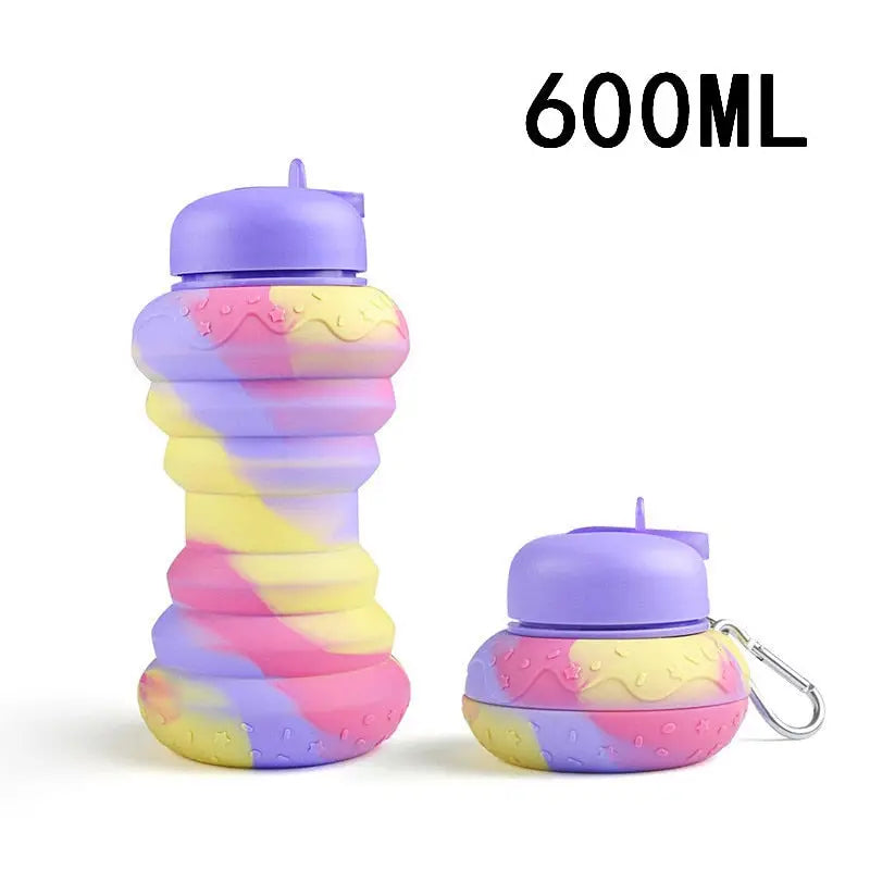 Collapsible Colorful Kids Water Bottle - 301-400ml / Pink