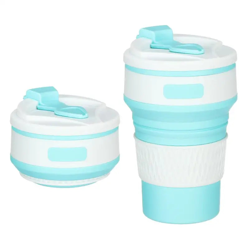 Collapsible Cup Water Bottle - Blue-White