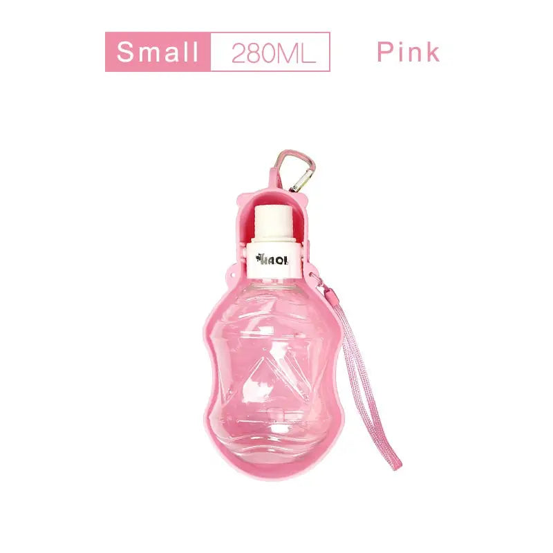 Collapsible Pet Travel Water Bottle - 280 ML Pink