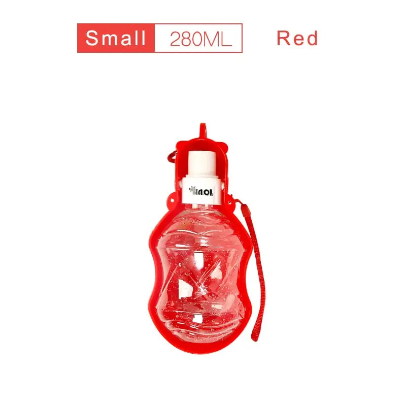 Collapsible Pet Travel Water Bottle - 280 ML Red