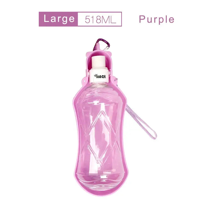 Collapsible Pet Travel Water Bottle - 518 ML Purple
