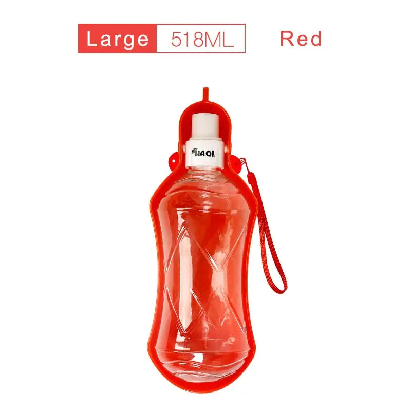 Collapsible Pet Travel Water Bottle - 518 ML Red