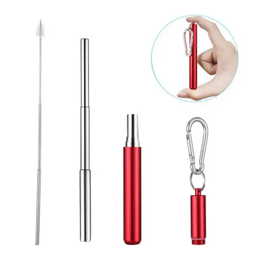 Collapsible Reusable Straw - Red