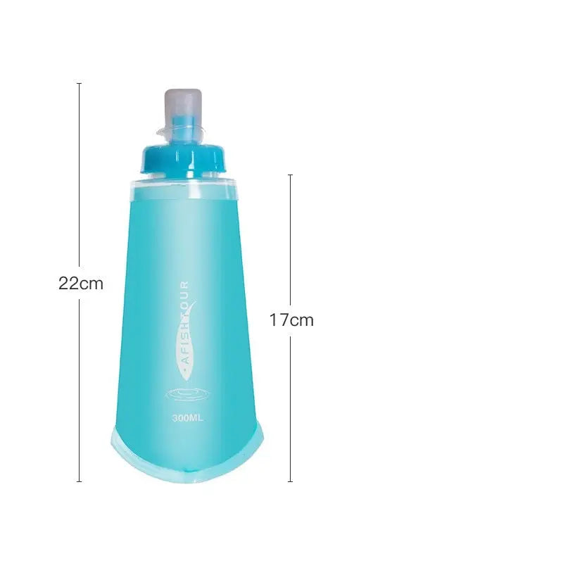 Collapsible Running Water Bottle - 300ML Blue
