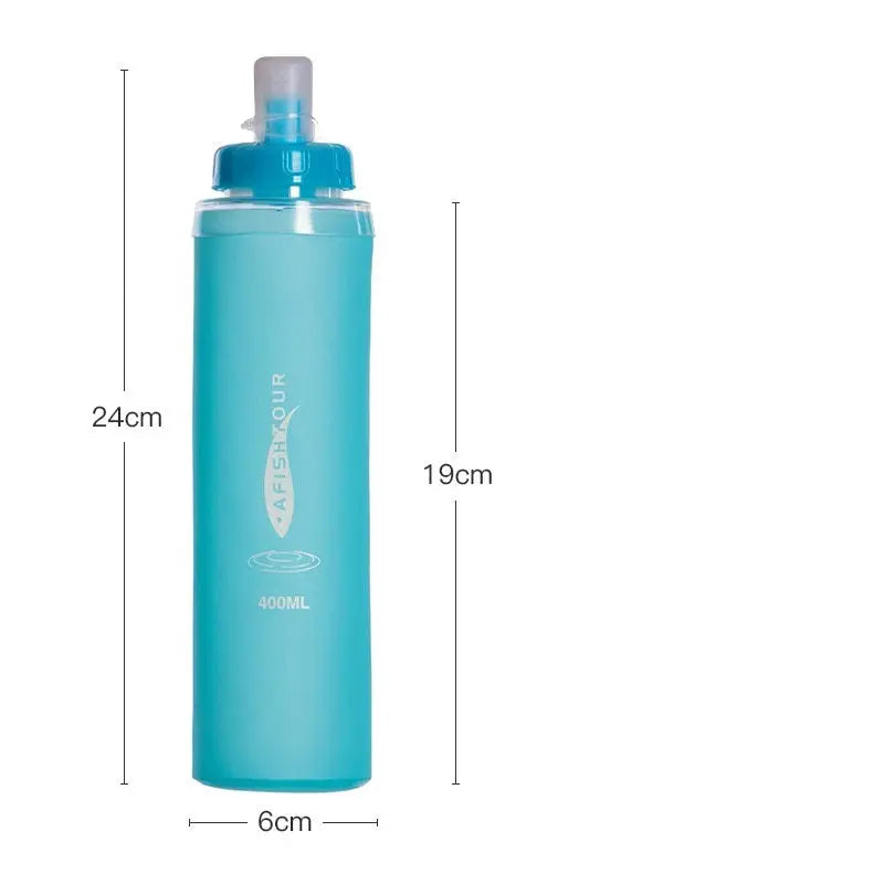 Collapsible Running Water Bottle - 400ML Blue