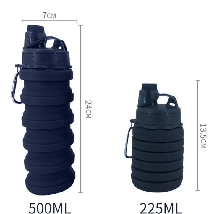 Collapsible Travel Water Bottle - 500ml / Black