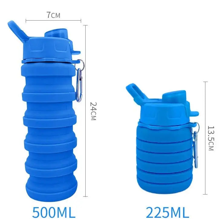 Collapsible Travel Water Bottle - 500ml / Dark Blue