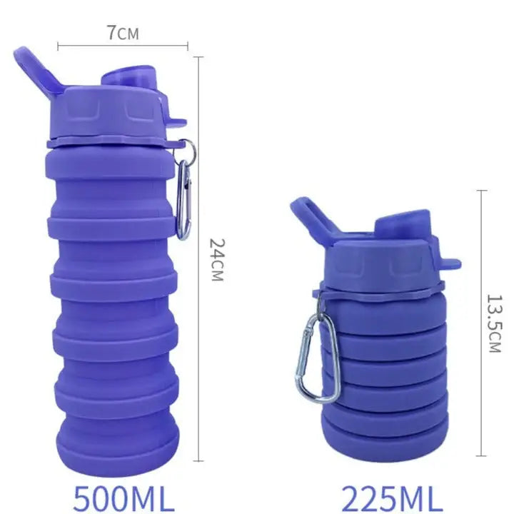 Collapsible Travel Water Bottle - 500ml / Dark Purple
