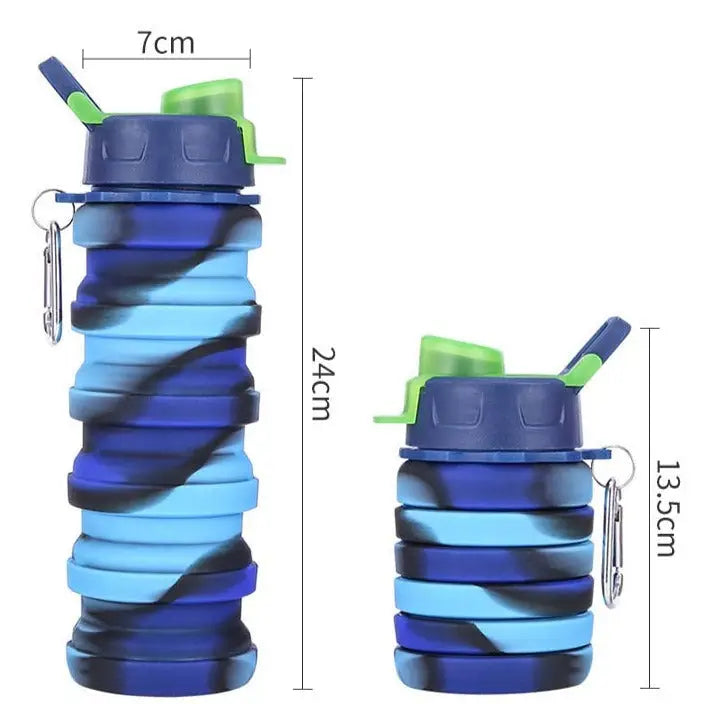 Collapsible Travel Water Bottle - 500ml / Light Blue