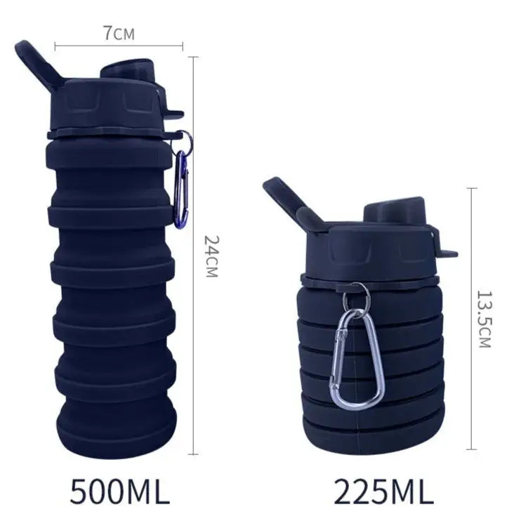 Collapsible Travel Water Bottle - 500ml / Navy