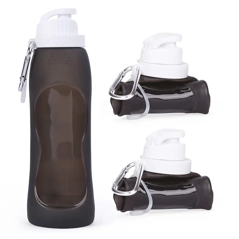 Collapsible Water Bottle for Hiking - Brown