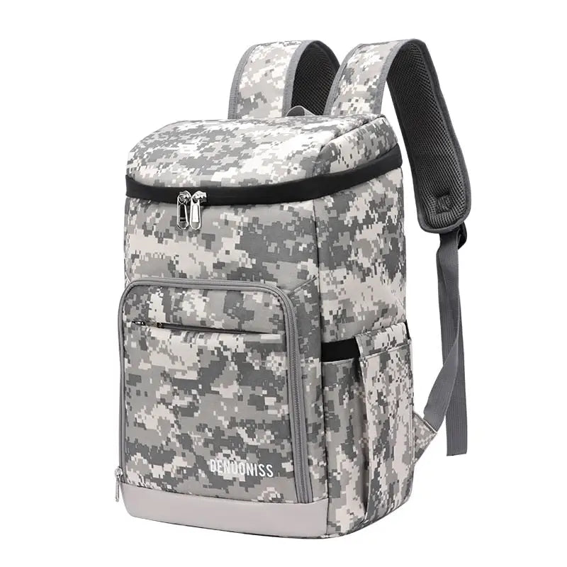Cooler Backpack Combo - Gray camouflage / 29X20.5X39CM