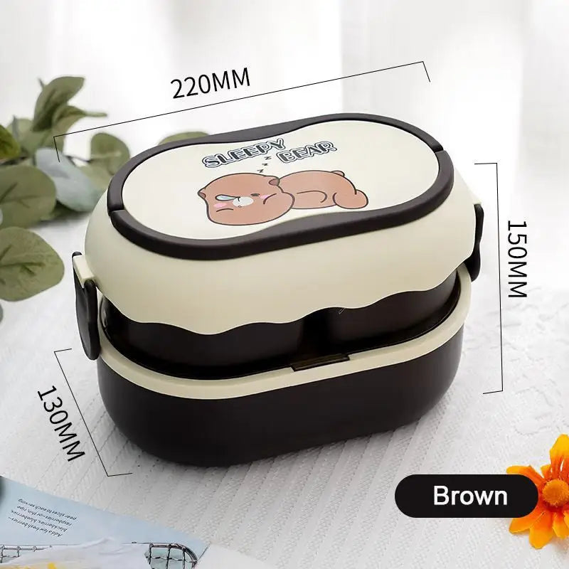 Cute Get Bento - Brown / 1600ml