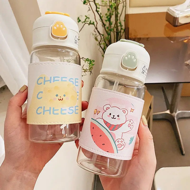 Cute Glass Kids Water Bottle