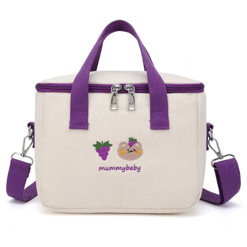 Cute School Lunch Bag - Purple