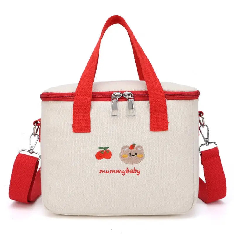 Cute School Lunch Bag - Red