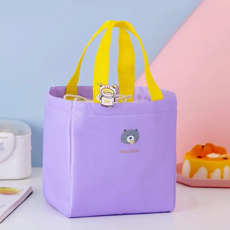 Cute Tote Lunch Bags - Purple