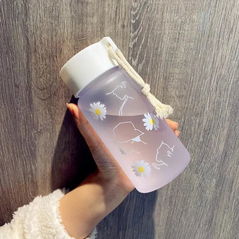 Daisy Glass Water Bottle - 500ml / Frosted Thunder